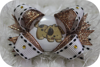 Butterfly Loop Branco e Dourado Cachorrinho