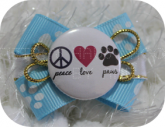 Looping Peace Love Paws Azul