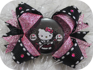 Butterfly Loop Preto e Rosa Hello Kitty